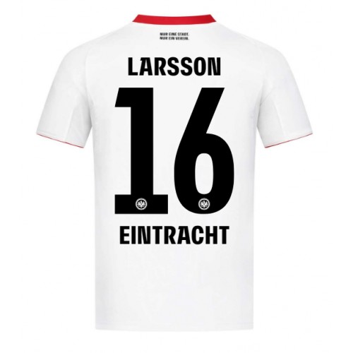 Stroje piłkarskie Eintracht Frankfurt Hugo Larsson #16 Koszulka Wyjazdowej 2025-26 Krótki Rękaw